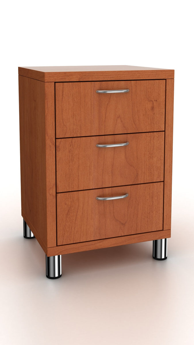 200 SERIES BEDSIDE TABLE 3 DRAWER METAL LEGS