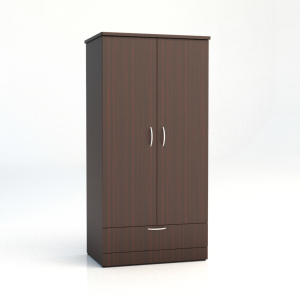 100-series-2-Door-1-Drawer-Wardrobe-Mahogany-Impression