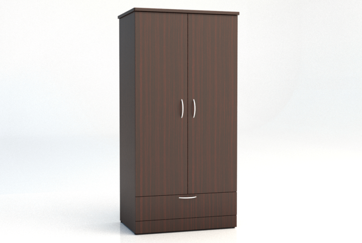 100-series-2-Door-1-Drawer-Wardrobe-Mahogany-Impression