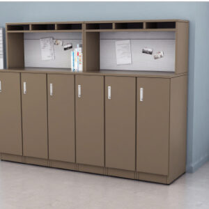 Modern Office Storage Cabinet with Hutch & Lockable Doors – Multi-Compartment Organizer
